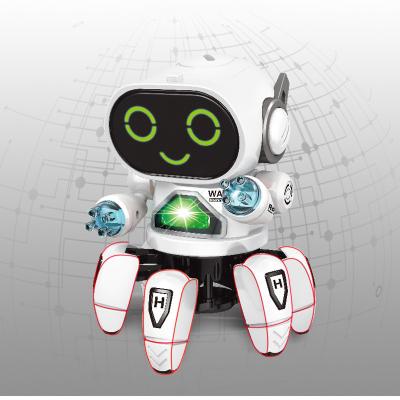 China Amazon Battery Powered Hot Selling Smart Space Six-claw Fish Robot Robot Walking Toy With Music Light Astronaut Robot Toys for sale