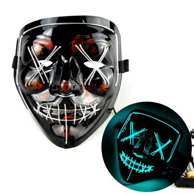 China Halloween Halloween Light Up EL Wire Mask Led Purge Mask For Costume Party for sale