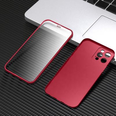 China Full Coverage Case 360 ​​Shockproof Double Sided PC Glass Protective Case for iphone 12 pro 12 pro mini iphone 13 max iphone 13 max for sale