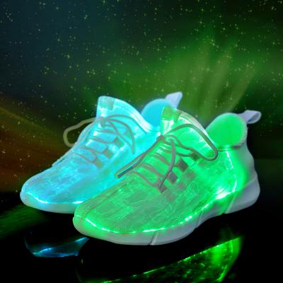 China Men USB Women Flashing Luminous Usb Charging LED Fiber Optic Light Up Shoes For Festivals Christmas for sale