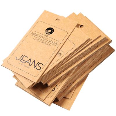 China Recyled Customize Quality Logo Recycled Kraft Paper Hand Tags Printed Brown Garment Kraft Paper Tag For Clothing for sale