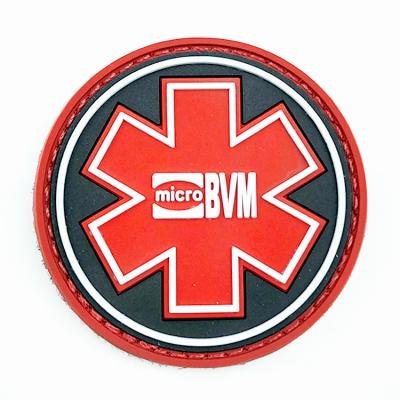 China Low Moq 3D Soft Rubber Hook And Loop Backing PVC Patches For Clothing for sale