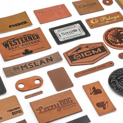 China Viable Personal Logo Custom Size Various Garment Hat Leather Labels, Customize Color Leather Shoes Covers Clothes Leather Patch for sale