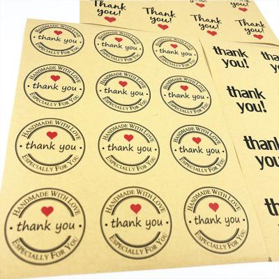 China Logo Craft Paper Sheet Packaging Printed Waterproof Label Wrapping Paper Adhesive Stickers for sale