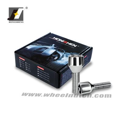 China Conical Alloy Steel Puzzle Wrench Anti Theft Wheel Bolt And Nut Sets for sale