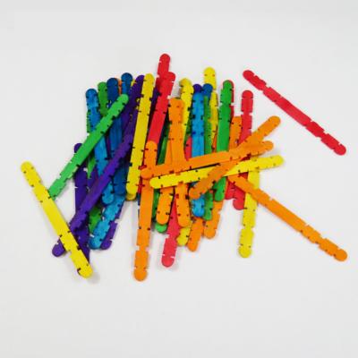 China Sustainable Children's DIY Ice Cream Craft Handmade Material Jagged Wooden Sticks for sale