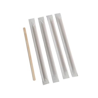 China Sustainable Disposable Wooden Coffee Stirrer 140mm for sale