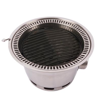 China Easily Assembled Korean Barbecue Rotisserie, Round Portable Stainless Steel Charcoal Barbecue Grill for sale