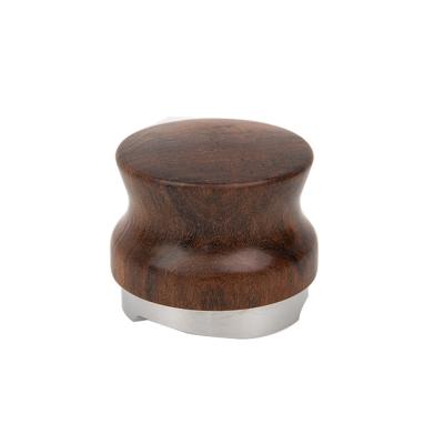 China Wooden Barista Tool Stainless Steel 3 Leaf Coffee Leveler Macaron Espresso Tamper Wooden Coffee Dispenser 53mm 58mm 51mm for sale