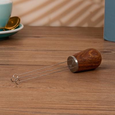 China Viable Bartender Espresso Solid Wood Needle Stainless Steel 51mm 54mm 58mm Manual Coffee Needle Dispenser for sale