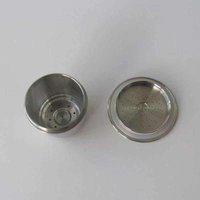 China Sustainable Reusable Stainless Steel Coffee Pod Coffee Capsule And 304 Stainless Steel Coffee Tamper for sale