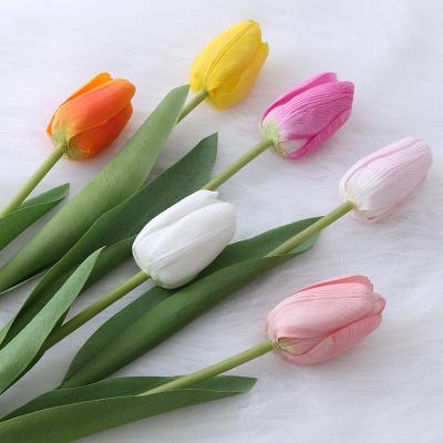 China Gift AMK Ever Realistic Artificial Flowers Bulk The Tulips Handmade Bouquet for sale