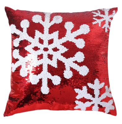 China Festival Magnetic Home Sequin Customized Cushion Printing Custom Christmas Pillow Cover In Stock for sale