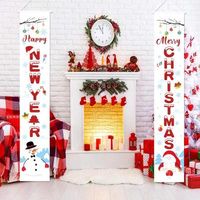 China Portable Home Decoration Outdoor Door Christmas Wall Sign Porch Hanging Banner for sale