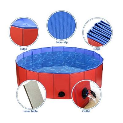 China PVC Sustainable Portable Collapsible Pet Swimming Pool Dogs Cats Bathing Tub Bathtub Wash Tub Water for sale