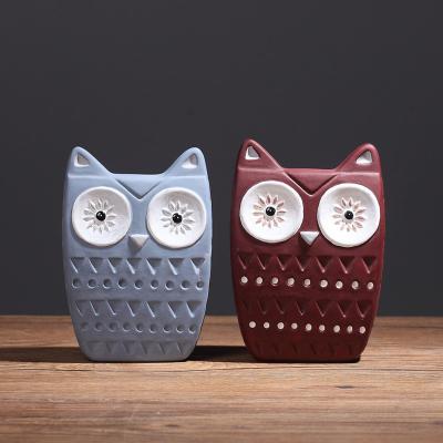 China Nordic Colorful Europe Owl Ornament Animal Figurine Decor Sculpture Modern Home Ornaments For Living Room Fashion Decoration for sale