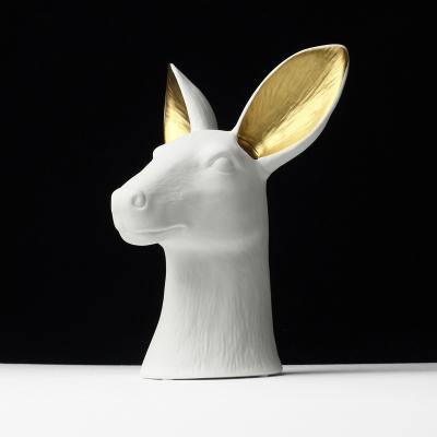 China Europe Style Home Ornaments Nordic Creative Ceramic Decoration Home Gift Ceramic Animal Deer Head Crafts Wholesale for sale