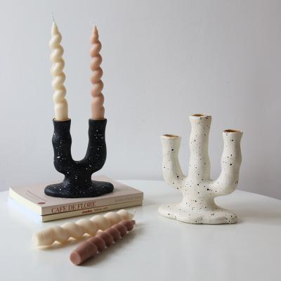 China Home Decor Molecule Candlestick Holder Candle Holder Decoration Resin Accessories Soft Nordic Modern Room Decor for sale