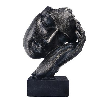 China Creative Modern Europe Thinker of Silence Abstract Large Men's Statue Figurine Decorative Sculpture for Home and Living Room Decor for sale