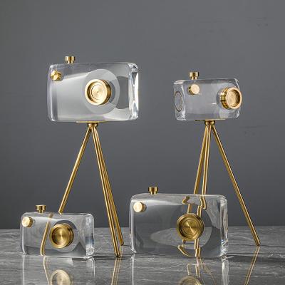 China Modern Light Luxury Europe Room Decoration Living Room Wine Cabinet Office TV Cabinet Decor Crystal Camera Ornaments Creative Home for sale