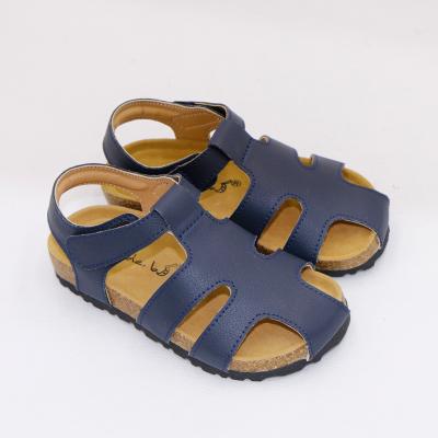 China Wholesale Flat Summer PU Lovely Boys Girls Leather Kids Shoes Corks Sandals Bag Flats Simple EVA 2021 New Design for sale