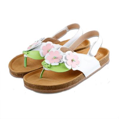 China Midsole Breathable Rubber Kids Fashion Shoes White Slipper With Flowers for sale