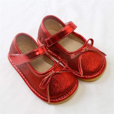 China Factory Price Flat Wholesale Casual Girls Bow Flat Shoes Christmas Gift for sale