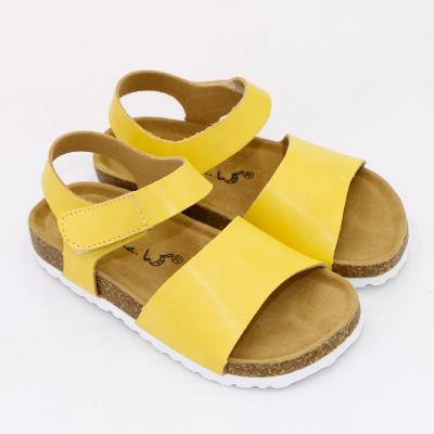 China New Season Recyclable Girls' Sandals Children Prints Cork Beach Shoes Flat Bottom Environmentally Friendly Material for sale