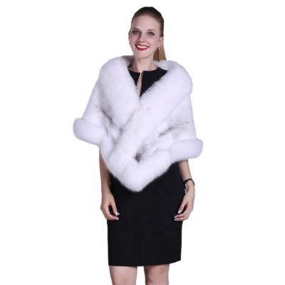 China Elegant 100% Real Fox Fur Cape And Stole Women Fur Shawls For Dress Dress for sale