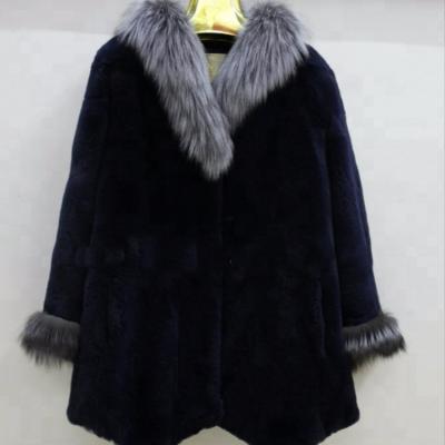 China Real Style Real Black Anti-shrink Anti-shrink Fur Coat Rex Rabbit Fur Coat Korea Natural Fur Coat For Women Winter China Supplier for sale