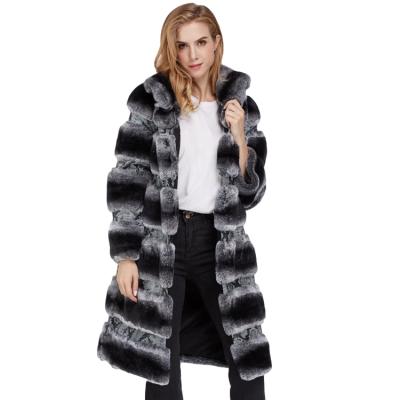 China Custom Made Chinchilla Color Sustainable OEM Fur Coat With Python Skin for sale