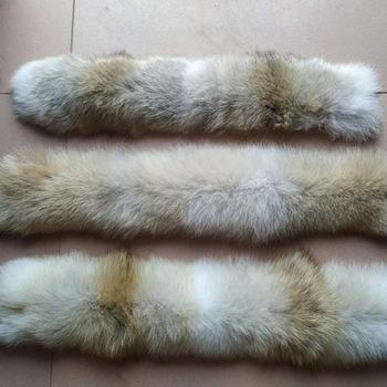 China Wholesale Custom European Size Europe Coyote Fur Collar Detachable Trim Stripes for sale