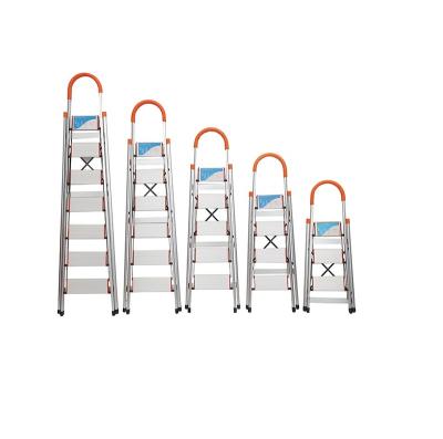 China Home Used Folding Ladders Aluminum 6 Step Ladder With Handrail Lightweight Folding Staircase for sale