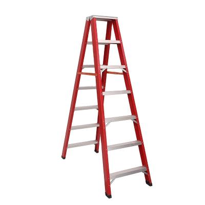 China Industrial Folding Ladders Frp Fiberglass Insulation One Frame Folding Step Ladder With Tool Box for sale