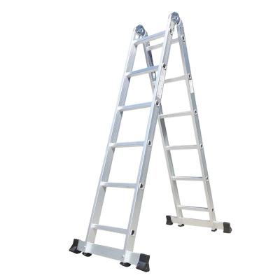 China Folding Ladders Double Side 3-in-1 Universal Aluminum Ladder With Small Connect Hinge Joint for sale