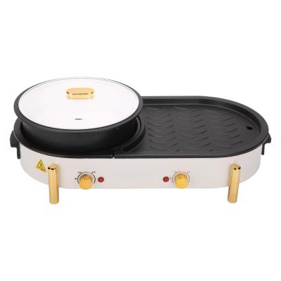 China Newest Chinese Popular Household Portable Electric Chinese Kitchen Hot Pot With Barbecue for sale