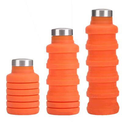 China Factory direct sales motion silicone water bottle fashion portable viable travel outdoor bottle leak-proof silicone water bottle for sale