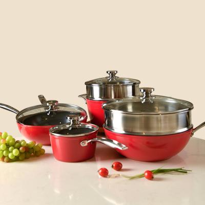 China Sustainable Star Kitchen Cookware Sets Kitchen Cooking Pot Set Household Aluminum Pan for sale