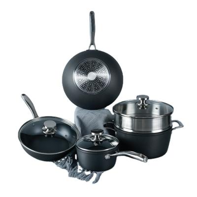 China Sustainable Professional Manufacture Stainless Steel Royal Aluminum Cookware Set Non Stick for sale