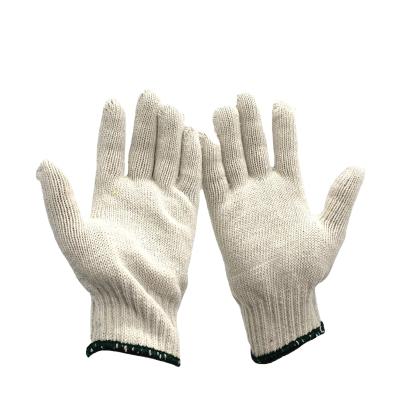 China 500g Cotton Gloves Manufacturers Cheap Natural White Cotton Knitted Safety Work Hand Wear-Resisting Gloves for sale