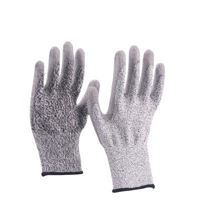 China Wear-Resisting HPPE PU Gloves Level 5 Cut Resistant Safety Gloves PU Coated Glove for sale