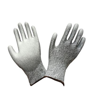 China wear-resisting high quality cut level 5 hppe knitted pu palms anti safety work cut resistant gloves for sale