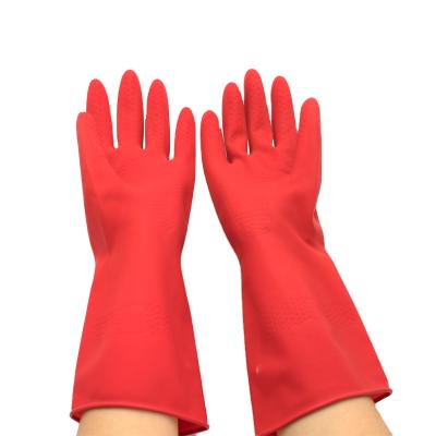 China Comfortable High Quality Red Latex Kitchen Long Gloves Household Cleaning Gloves for sale