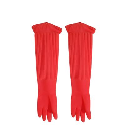 China Lengthened Latex Household Cleaning Gloves Waterproof Housework Gloves for sale