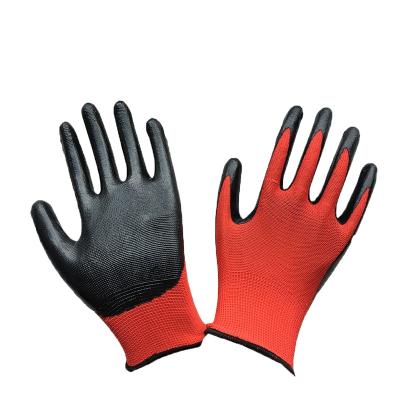 China 13 Pin Wear-Resisting High Quality Nitrile Knitted Nylon Disposable Black Nitrile Oil-Resistant Working Gloves for sale