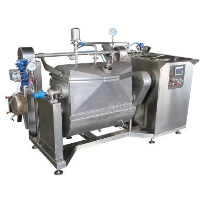 China Production/Customization Automatic Industrial Vacuum Steamer Fruit Paste Horizontal Kettle Machine Strawberry Cook Block Cooking Tank Mixer for sale