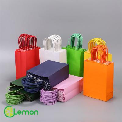 China Handmade Wholesale Design Shopping Food Wrapping Paper Paper Bags In Stock With Handles bulk custom bolsas de regalo for sale