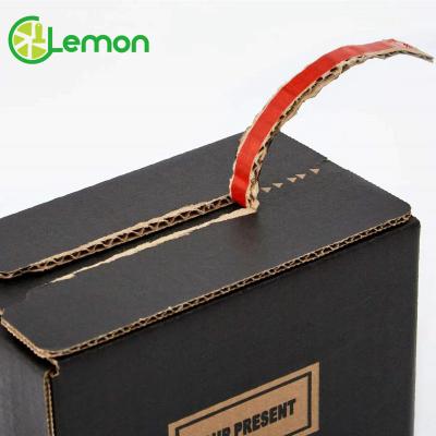 China Recycled Materials Custom Self Adhesive Zipper Tear Corrugated Ecommerse Paper Shipping Box With Custom Thickened Tear Strip Mailer Box for sale