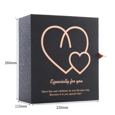 China Premium Light Savings Shipping Ready To Store Luxury Collapsible Magnetic Closure Gift Cardboard Ribbon Gift Box Cosmetics Wig Box Packaging for sale