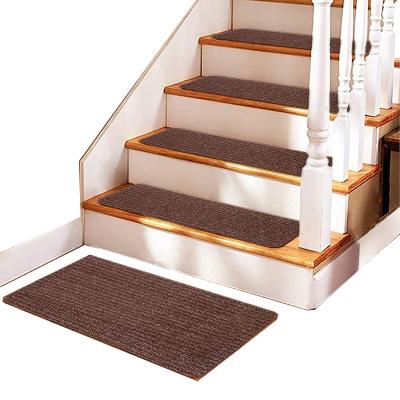 China Washable Anti Slip Polyester PVC Backing Pending Non Slip Carpet Stair Tread Mat for sale